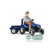 Tracteur à pédales FALK New Holland T8 Volant directionnel, remorque, siège réglable Bleu et noir Fabriqué en France