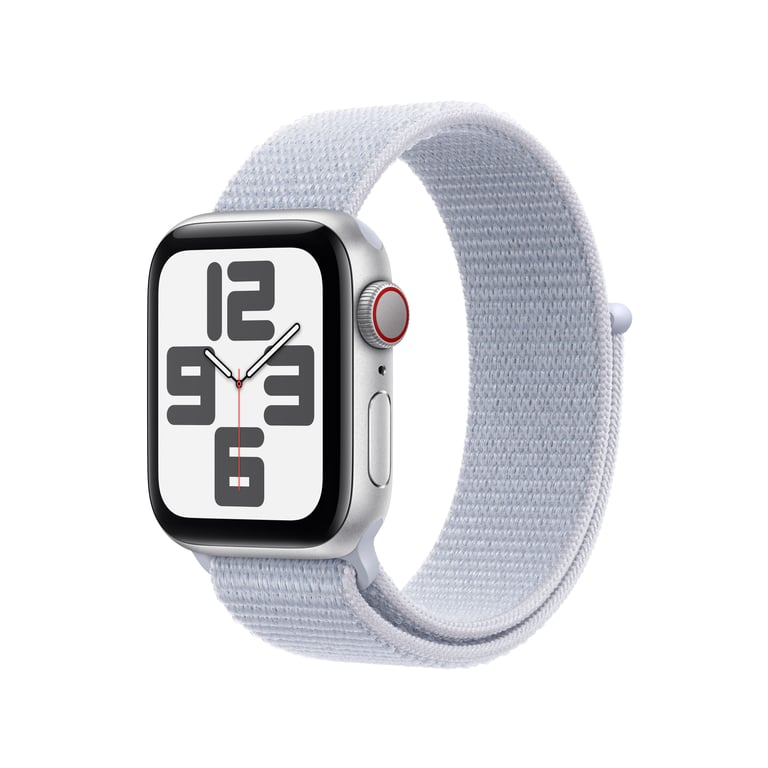 Watch SE 2024 (GPS + 4G) Boitier en aluminium Argent de 40mm avec Boucle Sport, Bleu - Neuf