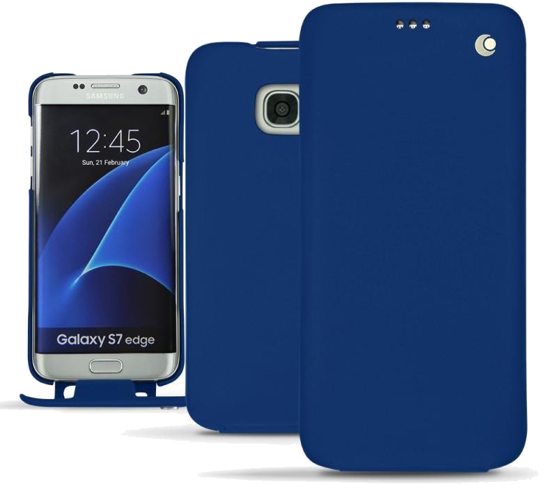 Housse cuir Samsung Galaxy S7 Edge - Rabat verticalBleu