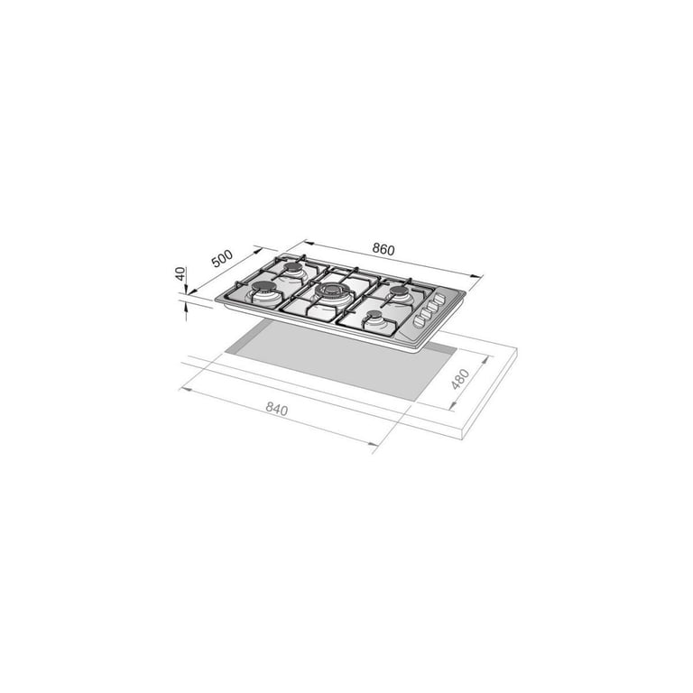 Plaque De Cuisson Gaz DeLonghi NL 59 DD – 5 Brûleurs 90 cm Allumage Électronique - vue 6