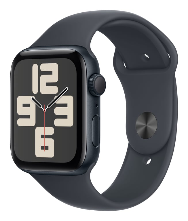 Apple Watch SE OLED 44 mm Numérique 368 x 448 pixels Écran tactile Noir Wifi GPS (satellite) - Neuf