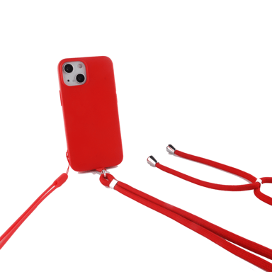 Coque Silicone Pop Bleue pour Rouge iPhone 14 Plus - Tour de Cou et Tour de Poignet Inclus