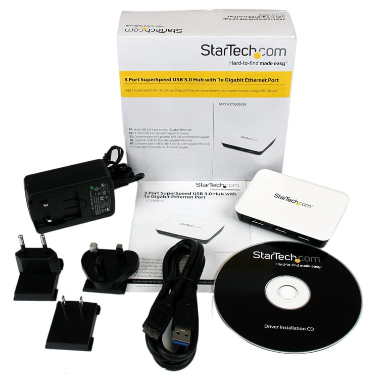StarTech.com Adaptateur réseau USB 3.0 vers Gigabit Ethernet avec hub à 3 ports Neuf - vue 2