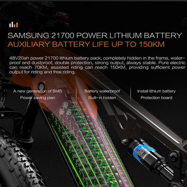 VTT électrique Lankeleisi RV800 Plus 750 W, batterie 48 V 20 Ah