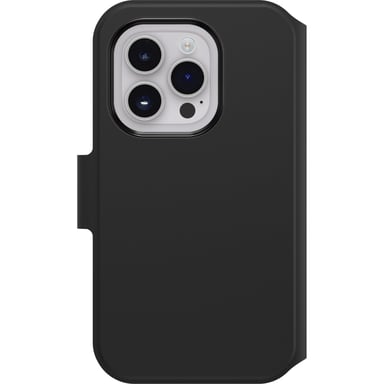 Etui Strada Coque pour iPhone 14 Pro Max, Antichoc, anti-chute, cuir de qualité, 2 porte-cartes, supporte 3 x plus de chutes que la norme militaire - Noir