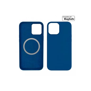 JAYM - Coque Silicone Premium Bleue pour Apple iPhone 13 Pro [Compatible Magsafe]-100% Silicone et Microfibre - Renforcée et Ultra Doux