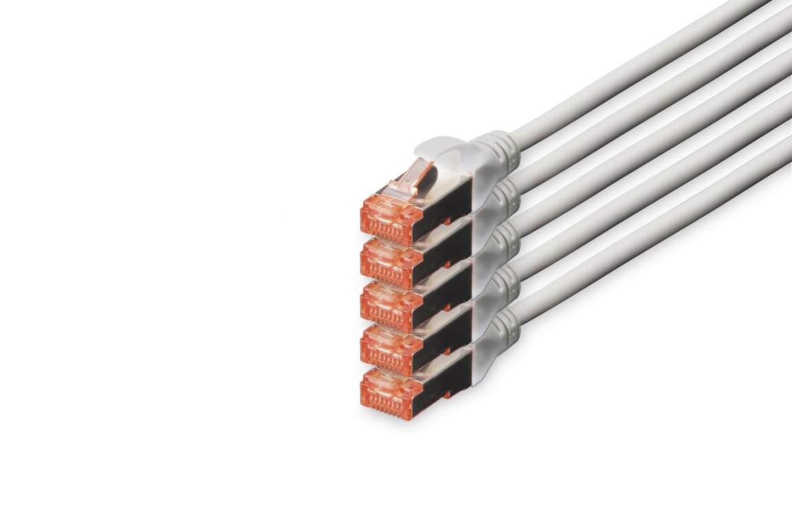 Digitus CAT 6 S/FTP câble patch, 5 pièces Gris - vue 2