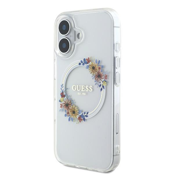 Coque pour iPhone 16 Plus Devinez la couronne de fleurs IML MagSafe GUHMP16MHFHFWWFFCT Transparente