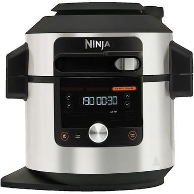 Multicooker Ninja Foodi SmartLid 12 in 1 7,5L 1760W Nero/Acciaio Inox - Cottura a Pressione, Frittura Senza Olio e Cottura Lenta