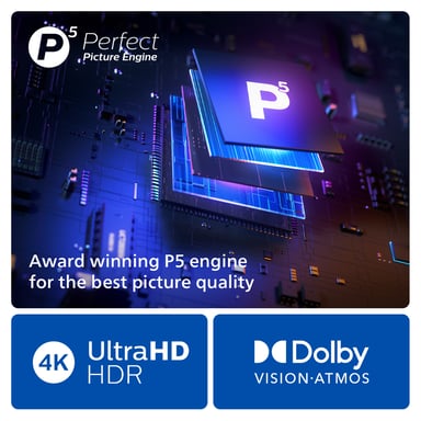 TV 65'' Ambilight 3 - P5 PRO Dolby Vision-Atmos - HDR10+ GOOG PHILIPS - 65PUS8909