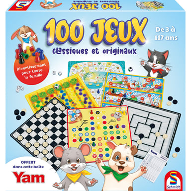 Jeux de société enfant SCHMIDT SPIELE 100 jeux classiques et originaux Dès 3 ans Manuel Couleurs vives 88438