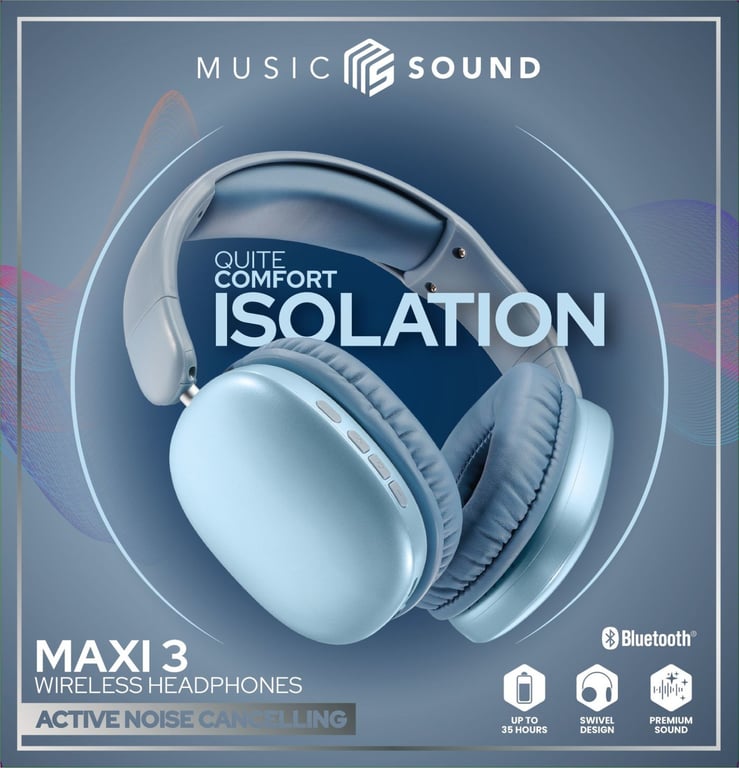 Auriculaires Music Sound MAXI3 sans fil Bluetooth avec Réduction Active du Bruit Micro - vue 2