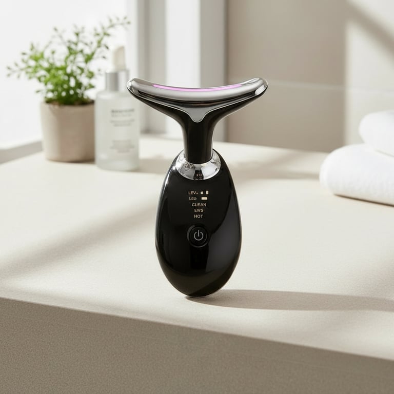Appareil Visage & Cou Soins – Ions LED EMS & Chaleur pour Peau Nette Ferme et Lumineuse - vue 6