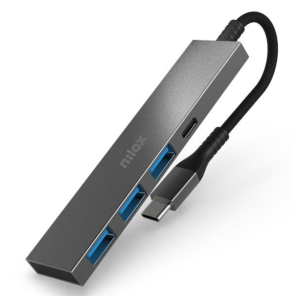 Nilox NXHUBUSBC02 hub & concentrateur USB 3.2 Gen 1 3.1 Gen 1 Type A + Type C 625 Mbit/ Neuf