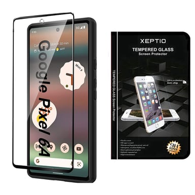 Vitre en verre trempé Full cover noir pour Google Pixel 6A 5G  -  Tempered glass XEPTIO