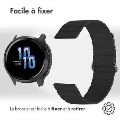 imoshion Bracelet en cuir magnétique - Connexion universelle 22 mm - Noir