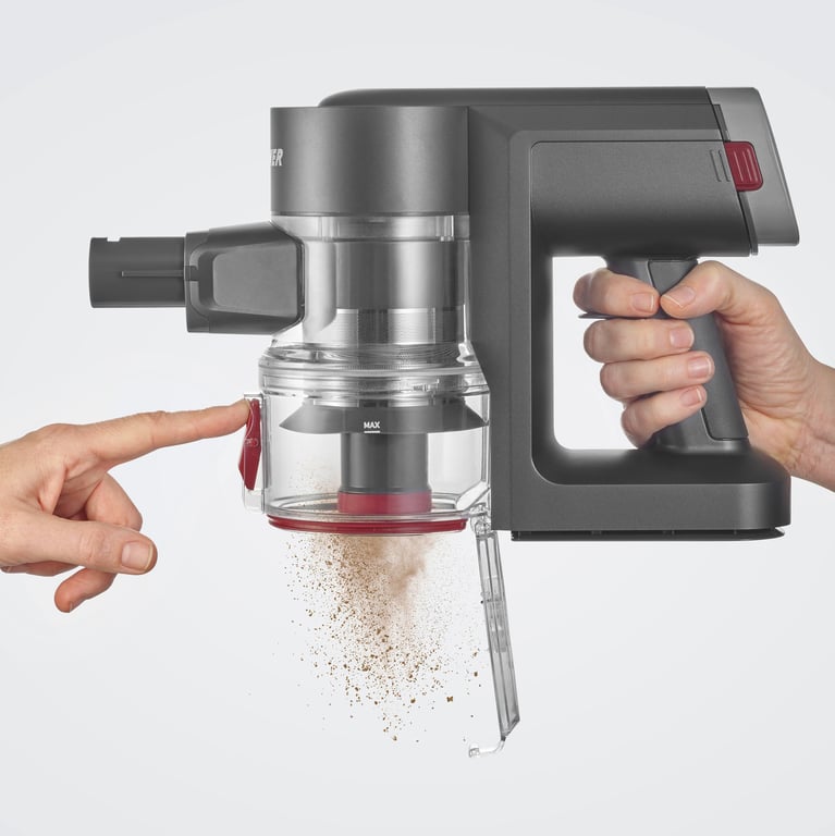 Severin HV 7968 aspirateur balai et balai électrique Batterie Sec Sac à poussière 0,4 L 300 W Anthracite, Rouge, Argent 2000 Ah - Neuf
