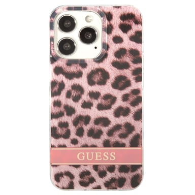Coque pour iPhone 13 Pro Electro Stripe en TPU avec Motif Léopard Rose
