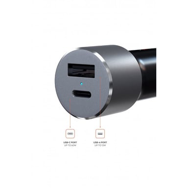 Caricabatterie per accendisigari Satechi USB C 72 W Grigio siderale