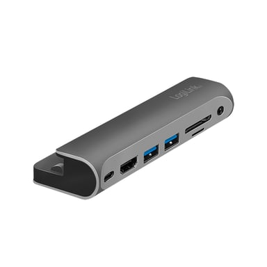 LogILINK UA0385 - Tipo USB -C - 3,5 mm - HDMI - USB 3.2 GEN 1 (3.1 GEN 1) Tipo -A - Tipo USB -C - MicroSDHC - MicroSDXC - Minisd - SDHC - SDXC - 5000 Mbit/S - 480i - 480p - 576p - 720p - 1080p - 3840p (UA0385)