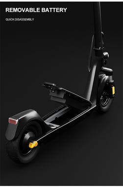 Patinete eléctrico para adultos con potente motor de 500 W, scooter eléctrico de cercanías, hasta 25 km/h, alcance de 40 km, freno de disco delantero y trasero y neumáticos de aire de 10 pulgadas