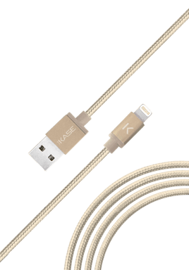 Cavo metallico intrecciato da Lightning a USB (1 m) certificato MFi per la ricarica/sincronizzazione, oro