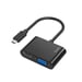 Adaptador de vídeo, 2 en 1, conector USB-C - puerto VGA y HDMI, Full-HD 4K