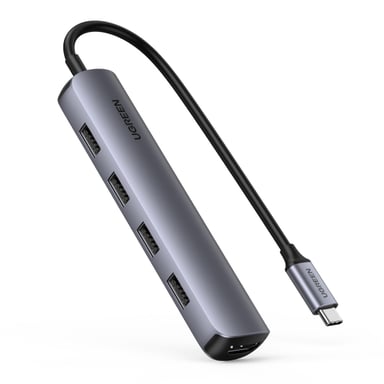 Ugreen 20197 base para portátil y replicador de puertos Alámbrico USB 3.2 Gen 1 (3.1 Gen 1) Type-C Gris