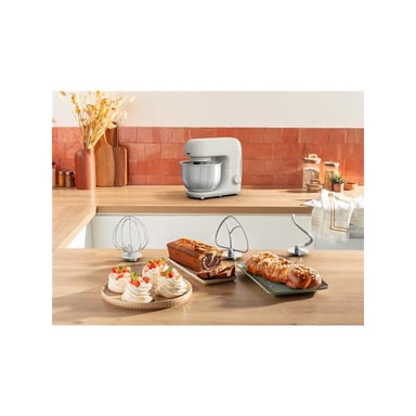 Robot pâtissier MOUX QA160110 avec bol en acier inoxydable de 4.8L et 6 vitesses