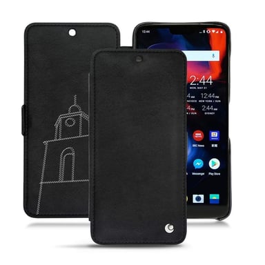 Housse cuir OnePlus 6 -  - Noir - Cuir lisse premium