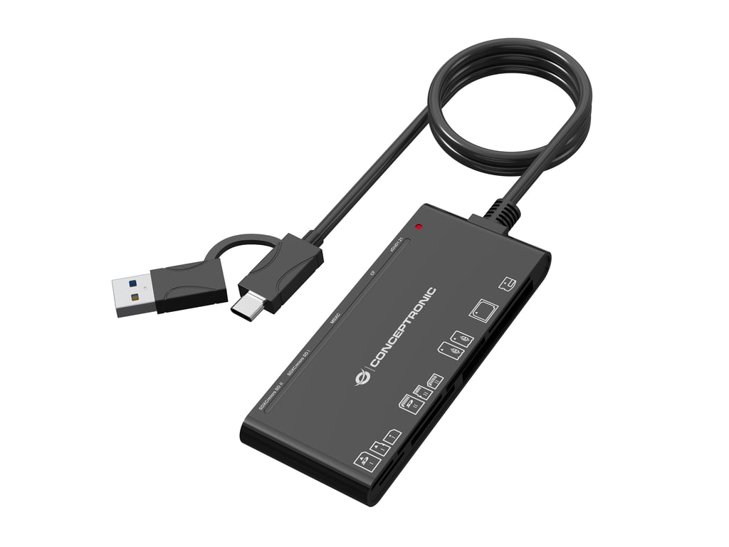 Lecteur de Carte Mémoire Conceptronic BIAN10B USB 3.2 Gen 1 Type AType C - vue 2