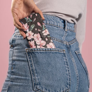 imoshion Design Softcase Bookcase pour Apple iPhone 13 Pro - Blossom Watercolor Black