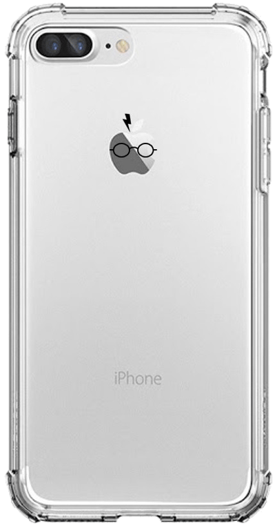 Coque Silicone IPHONE 7 PLUS (+) Harry Potter Transparente APPLE Fun Lunette Eclair Pomme Protection