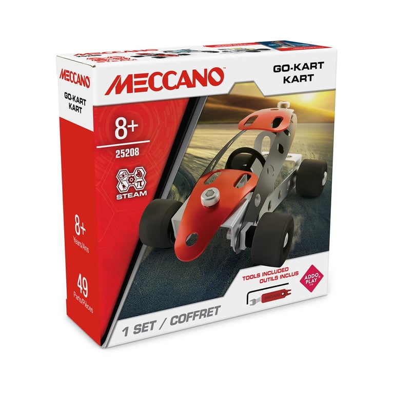 Coffret Mini Makers Meccano BANDAI BAIAPM11109 Go Kart & Chariot élévateur 49+60 pièces Jaune Neuf