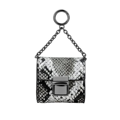 IDEAL OF SWEDEN Mini Bolsa para AirPods Any Generation Diseño Cosmo Serpiente con Cadena Blanco / Negro