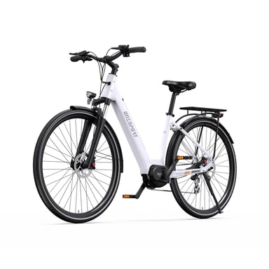 ONESPORT OT07 Bicicleta Eléctrica - Motor 250W Batería 36V14AH  27.5 Pulgadas Neumático Frenos Hidráulicos - Blanca