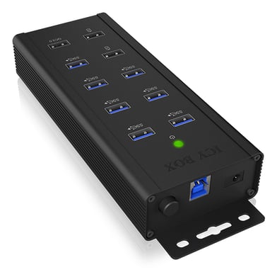 ICY BOX IB-HUB1703-QC3 USB 3.2 Gen 1 (3.1 Gen 1) Type-B 5000 Mbit/s Negro