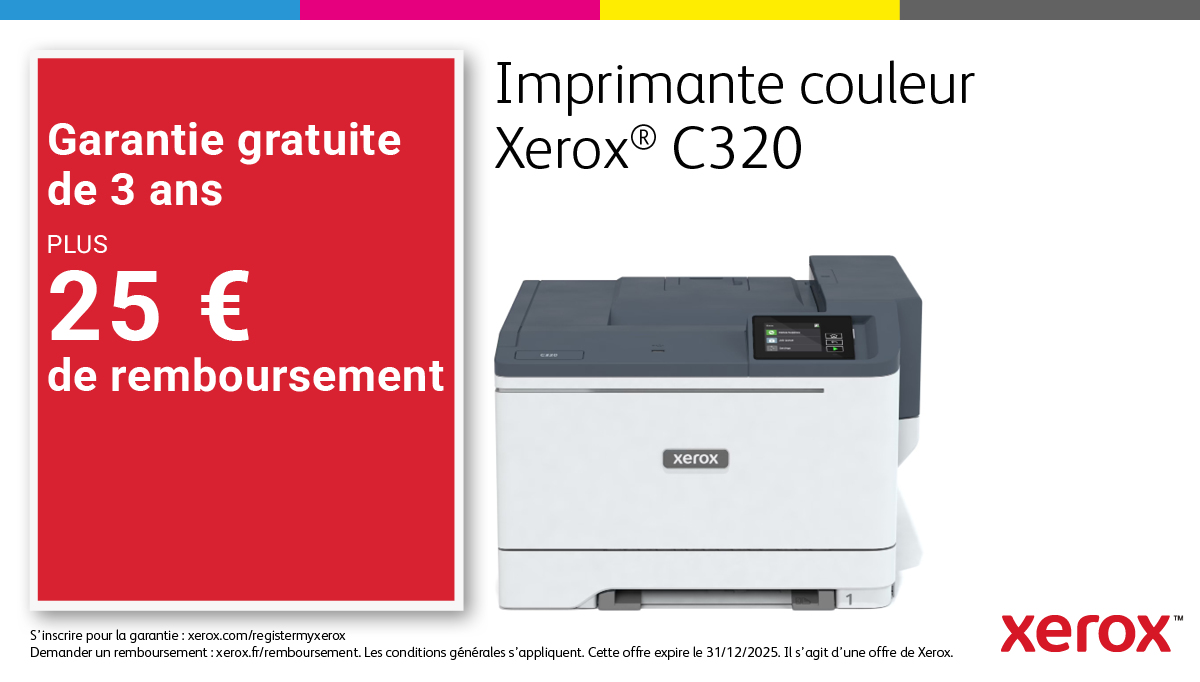 Xerox C325 copieimpressionnumérisationtélécopie recto verso sans fil A4 33 ppm PS3 PCL5e6 2 magasins 251 feuilles Neuf - vue 6