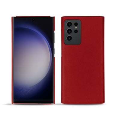 Coque cuir Samsung Galaxy S23 Ultra - Coque arrière - Rouge - Cuir lisse
