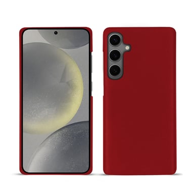 Coque cuir Samsung Galaxy S24 -  - Rouge - Cuir lisse