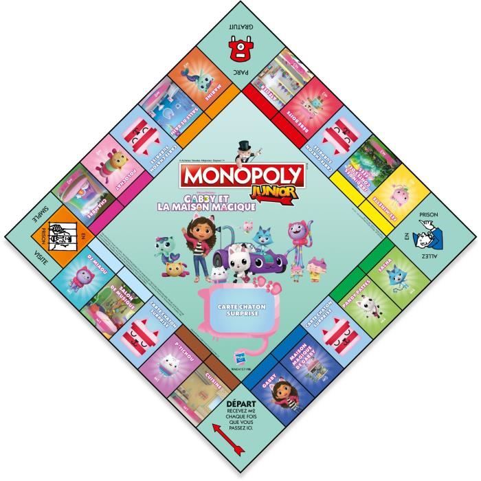 Winning Moves Monopoly Junior Gabby et la Maison Magique Gabby' Dollhouse Jeu de société Jeu de Plateau A partir de 2  à 4 Joueurs Version française - vue 5