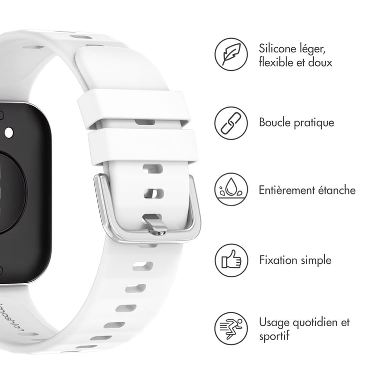 imoshion Bracelet silicone pour Huawei Watch Fit 3 - Blanc - Neuf