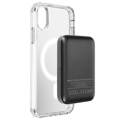 Carcasa Apple iPhone X y XS y Powerbank 5000 mAh Magsafe Swissten Transparente