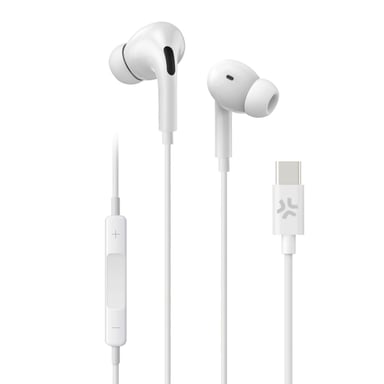 Celly UP1200TYPECWH écouteur/casque Avec fil Ecouteurs Appels/Musique USB Type-C Blanc