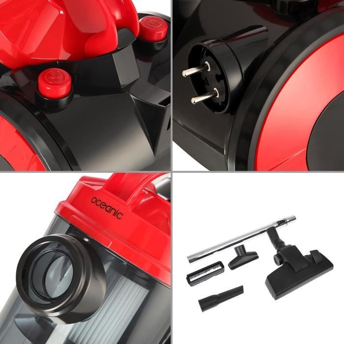 Aspirateur Oceanic VC10RBAX2 – 700W Filtration HEPA Sans Sac - vue 4
