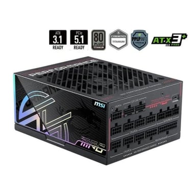 MSI MPG Ai1300TS PCIE5 unità di alimentazione 1300 W 24-pin ATX ATX Nera