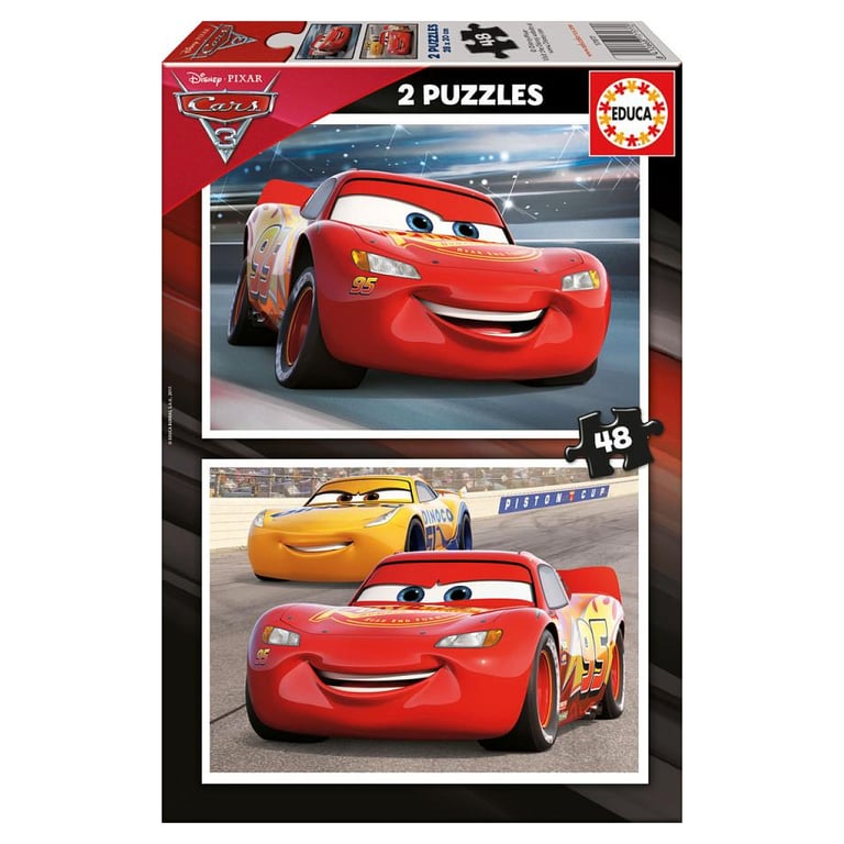 Ensemble de 2 puzzles de 48 pièces Cars 3 pour enfants Neuf