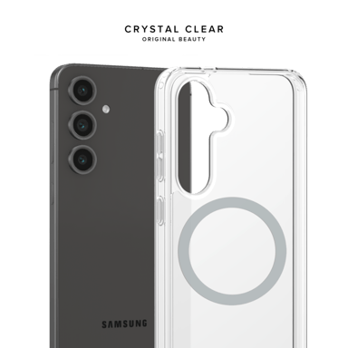 Custodia magnetica antiurto invisibile realizzata con il 75% di plastica riciclata per Samsung Galaxy S25 5G, trasparente