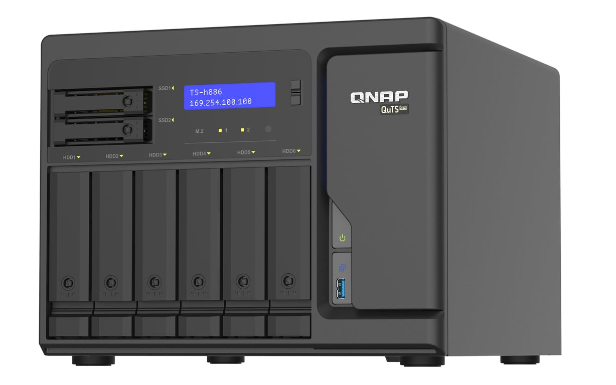 QNAP TS h886 NAS Tower Intel® Xeon® D D 1602 8 Go DDR4 0 To QuTS hero Neuf - vue 2
