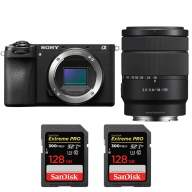 Appareil photo hybride Sony A6700 + 18-135mm f/3.5-5.6 OSS + 2 SanDisk 128GB Extreme PRO UHS-II + Ebook ''20 astuces pour des images qui claquent''